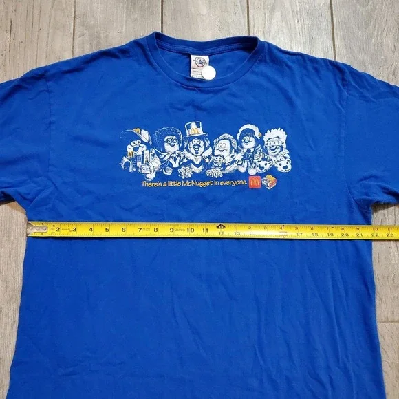 McDonalds Kerwin Frost McNugget Buddies Blue T-Shirt Employee Crew Men's XL - Picture 4 of 8